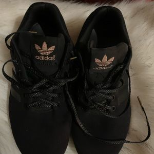 Rose Gold/Black Adidas Sport Shoes